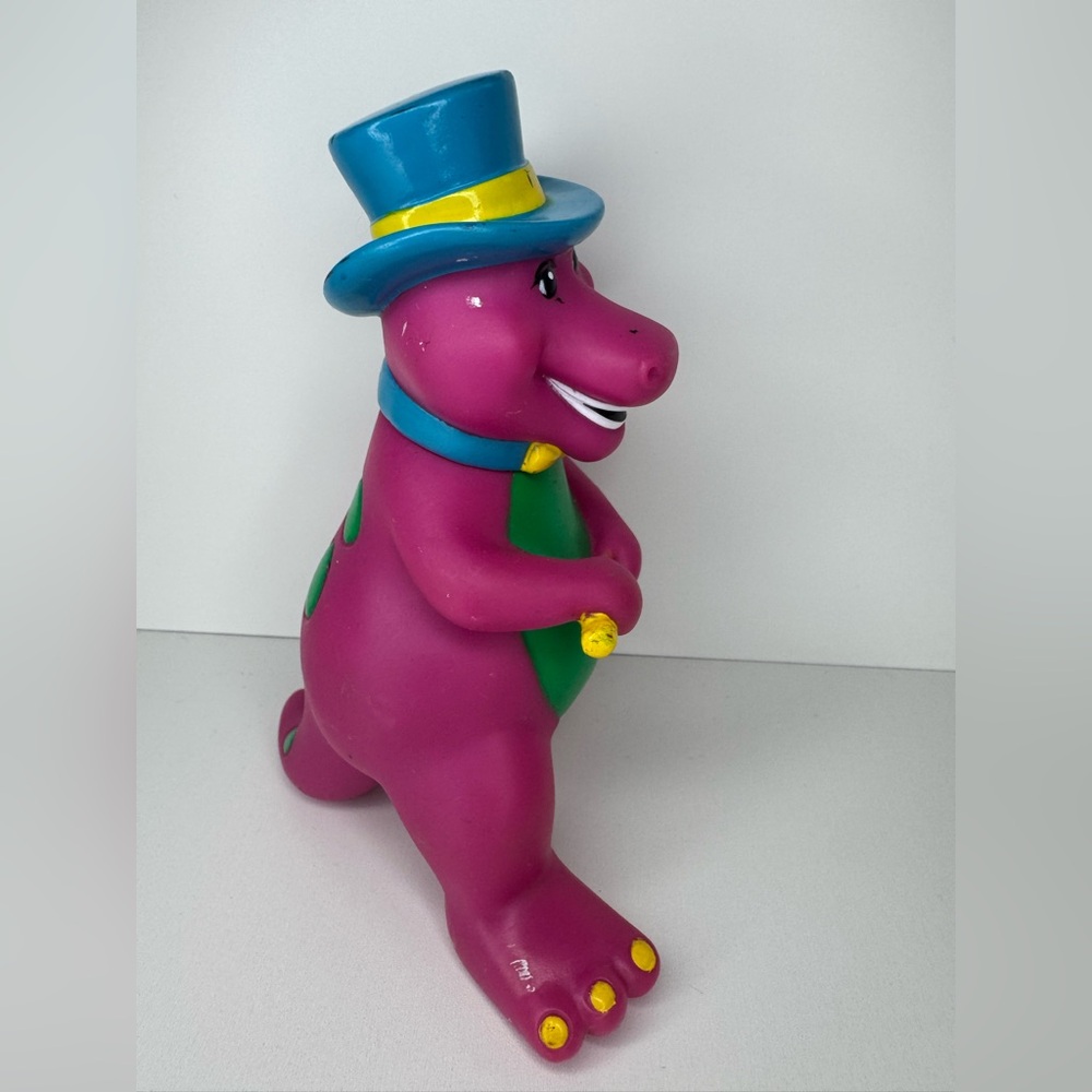 (2)Vintage 1993 Barney The Dinosaur “Fun Time Barney 5.5" Rubber Toy Figure - Picture 5 of 7